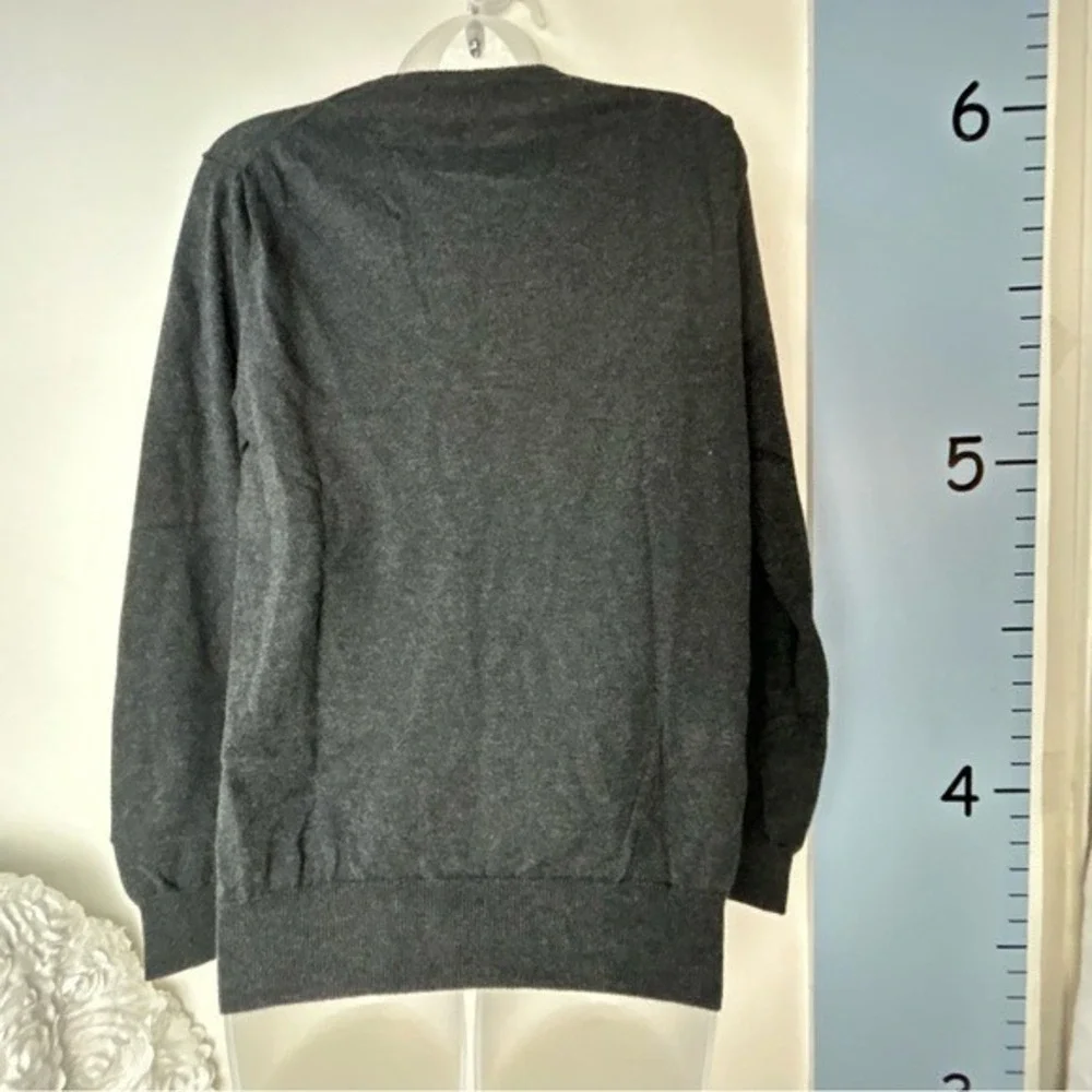 J. Crew Cotton &‎ Cashmere Black V-Neck Sweater Small
